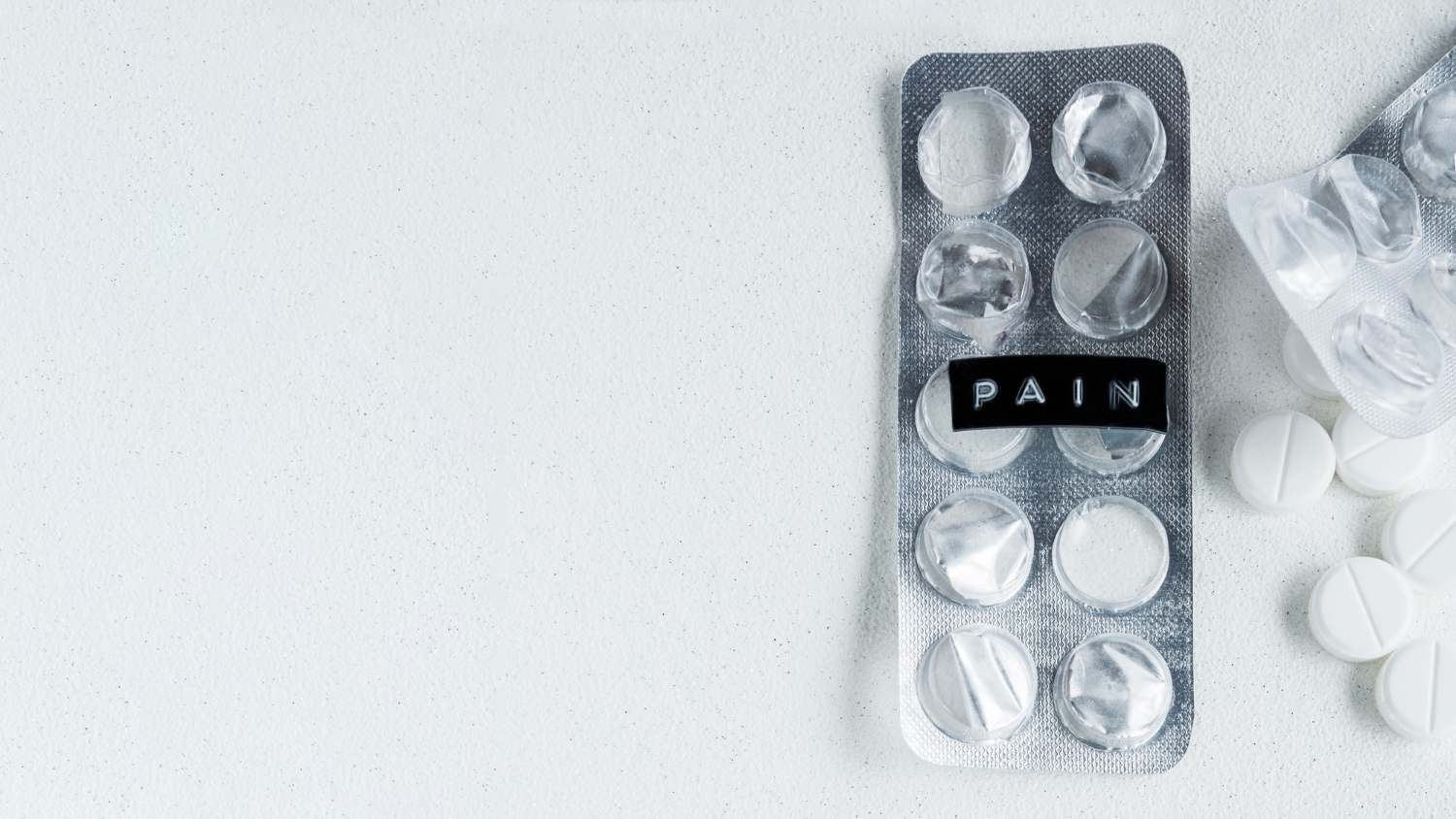 Empty foil blister packed with pills
